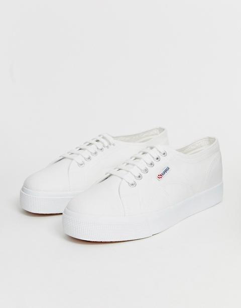 Superga - 2730 - Scarpe Di Tela Bianche Con Suola Spessa - Bianco