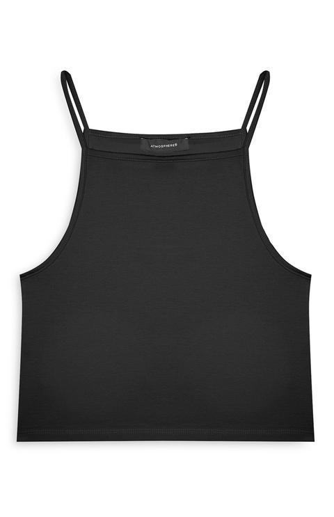 Top De Tirantes Estilo Delantal Negro