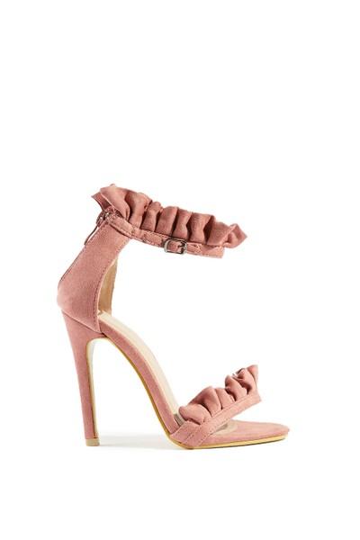 Carmen Pink Ruffle Strap Heel