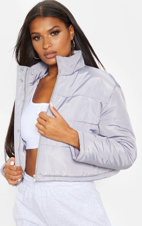 Grey Super Cropped Puffer