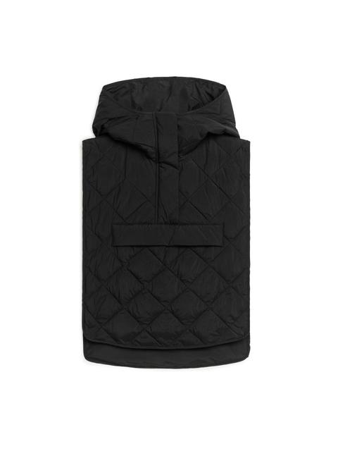 Quilted Bib Neck - Black