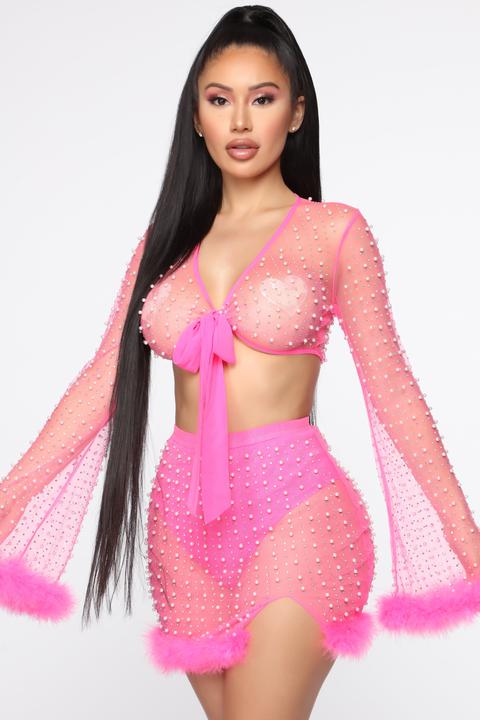 Let The Fun Begin Mesh Set - Neon Pink