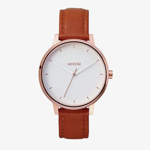 Kensington Leather Rose Gold White