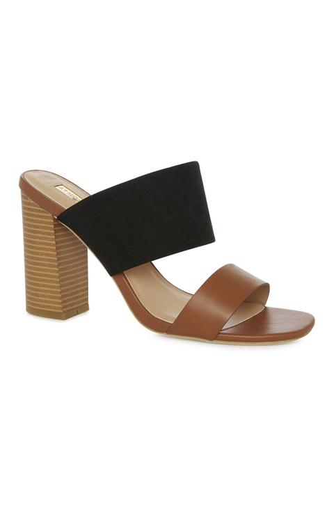 2 part block heel sandal