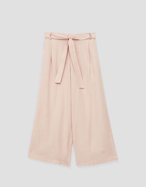 Pantalón Culotte Cinturón Lazo