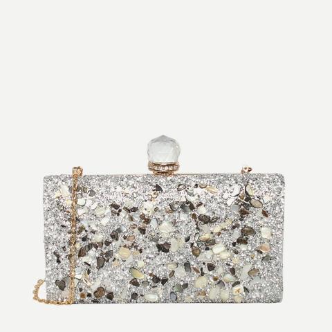 Elegante Argento Pochette E Sera