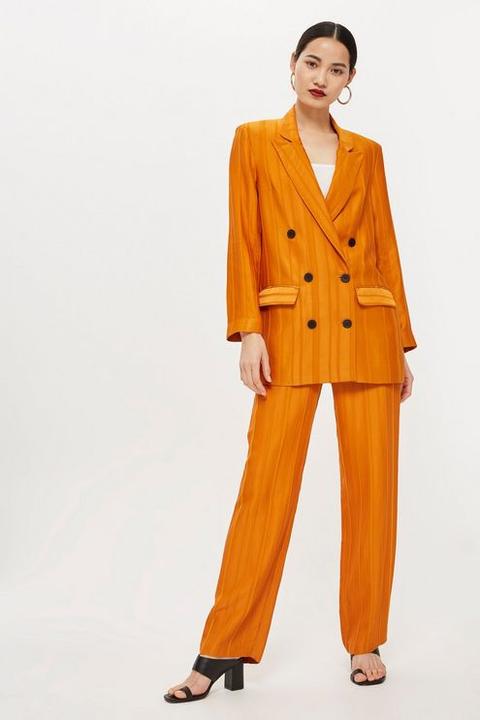 Womens Orange Striped Jacket - Orange, Orange