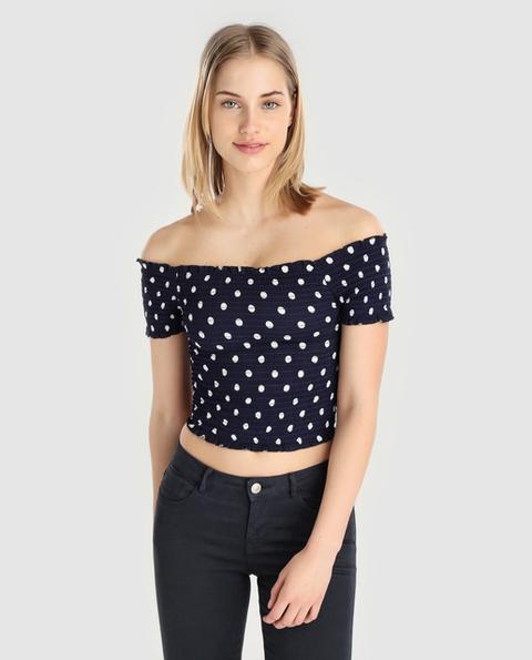 Top Crop Fruncido De Mujer