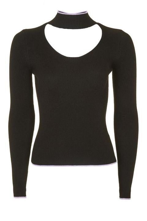 Fine Gauge Choker Knitted Top