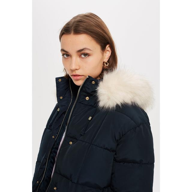 topshop navy blue puffer jacket