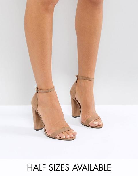 Sandalias De Tacón En Bloque Minimalistas Highball De Asos Design-neutro