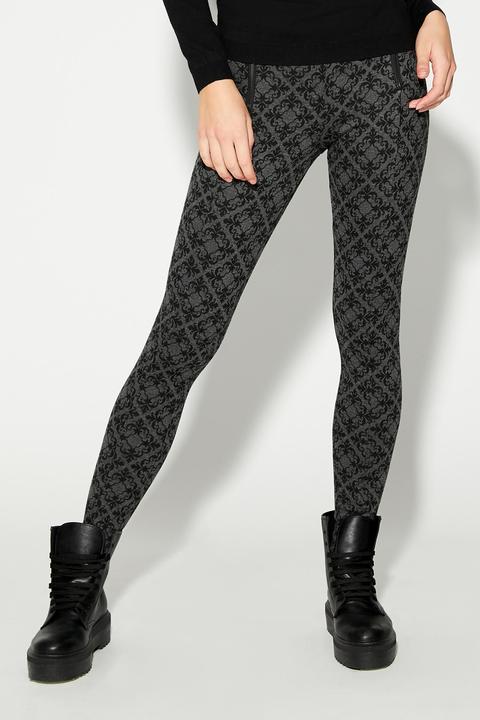 Leggings Punto Milano Con Zip