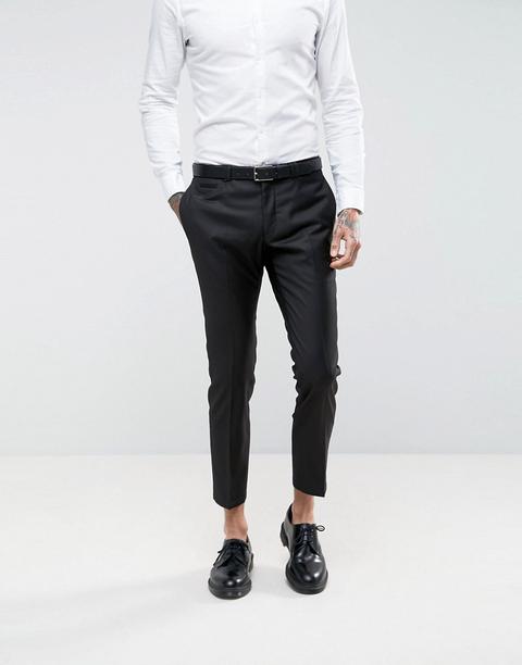 Pantalones De Traje Ajustados Y Elásticos En Negro De Selected Homme