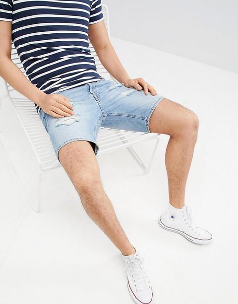 Shorts Vaqueros Con Detalle Rasgado De Jack & Jones