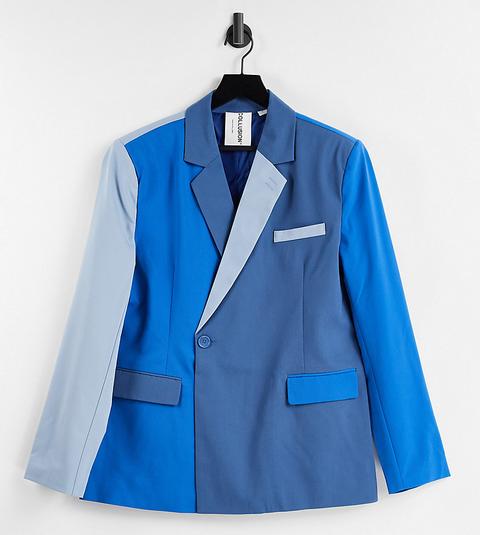 Collusion Unisex Oversized Blazer In Tonal Blue