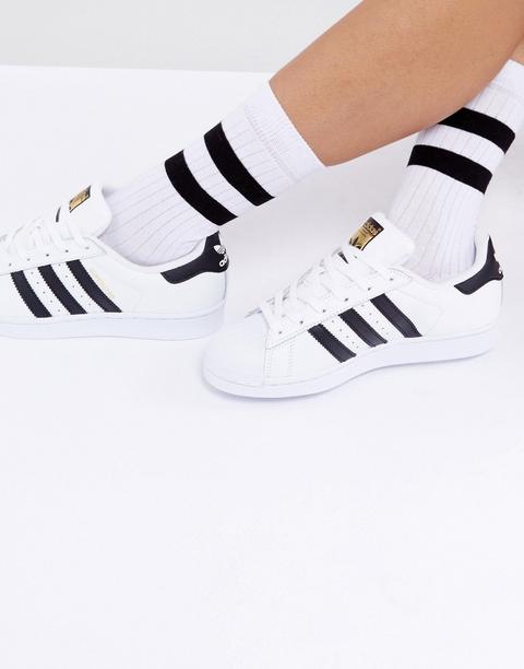 Asos Design Calf Length Stripe Socks-white