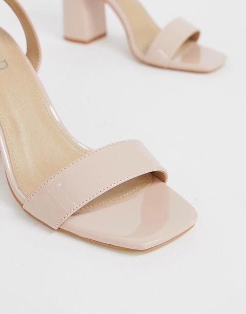raid wink blush patent square toe block heeled sandals