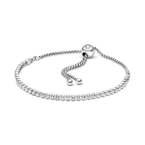 Pandora Sparkling Slider Tennis Bracelet - Silicone / Sterling Silver / Clear