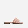 Rider Quilted Flat Slider Sandal In Nude Faux Leather