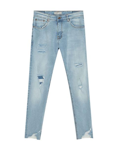 Jeans Skinny Fit Con Strappi