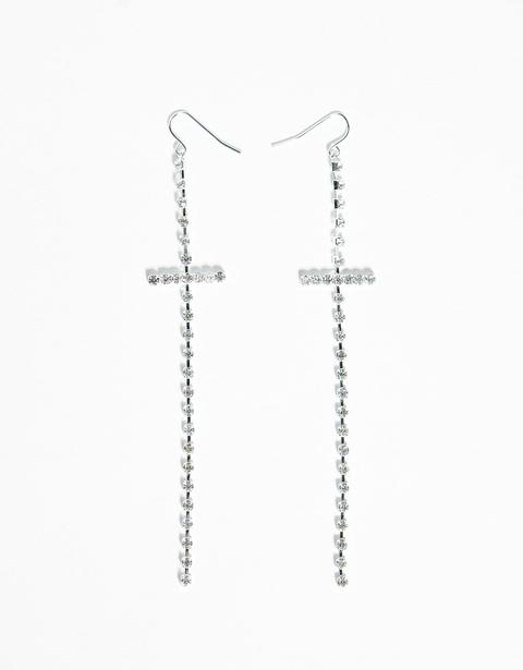 Pendientes De Cruz Con Cristal