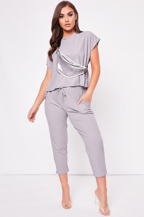 Amelia Grey Bandage Boxy Lounge Set