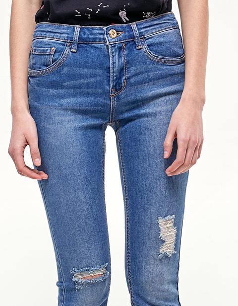 Denim Cropped Destroyed