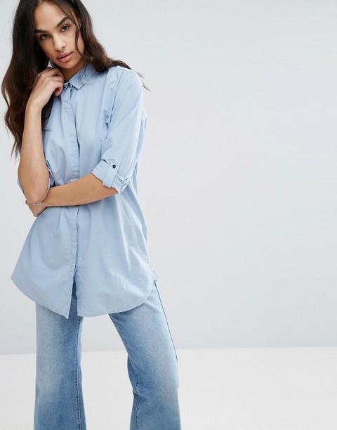 Mih Jeans - Camicia Oversize Minimal - Blu