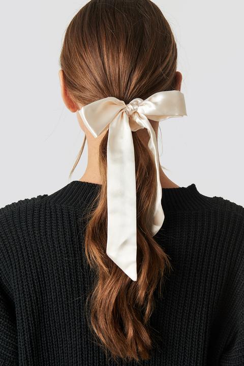 Na-kd Accessories Ribbon Scrunchies (2-pack) - Beige