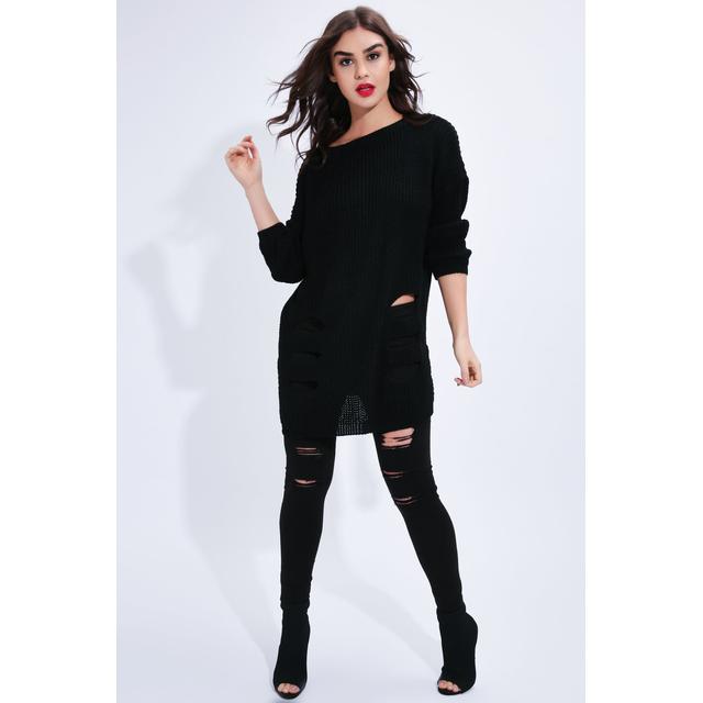 ripped jumper dress