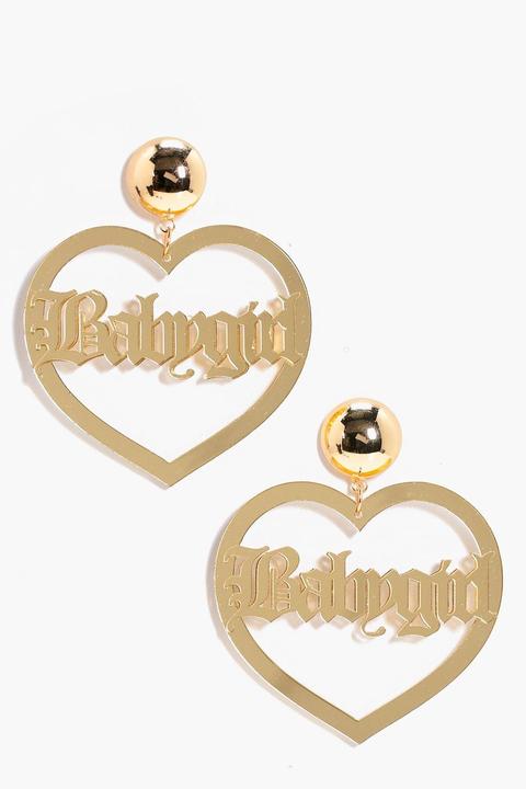 Olivia Babygirl Slogan Heart Earrings