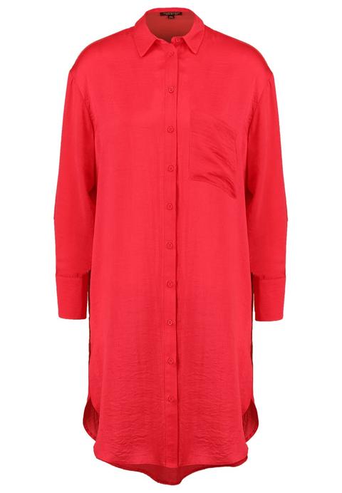 Topshop Vestido Camisero Red