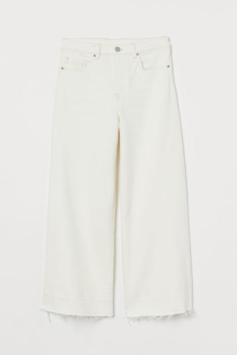 Culotte High Ankle Jeans - White