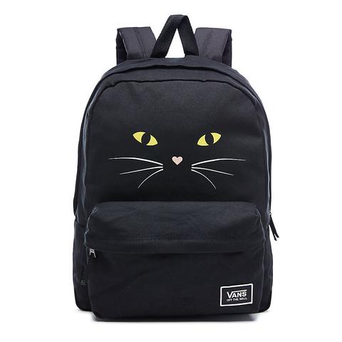 Vans Realm Classic Backpack (black Cat) Women Black