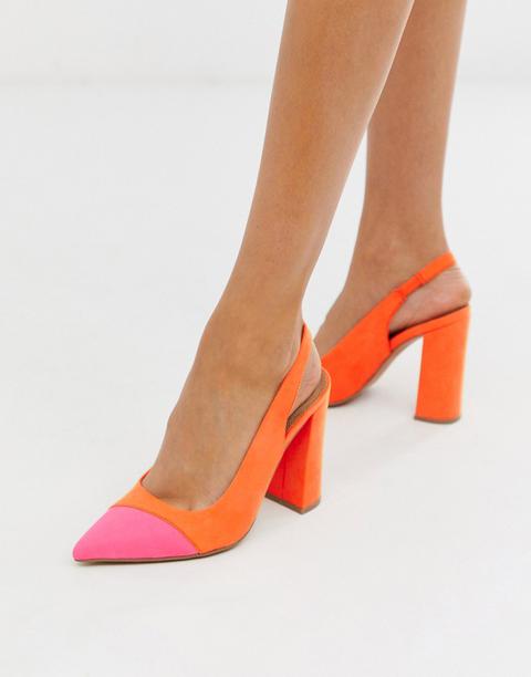 orange slingback shoes