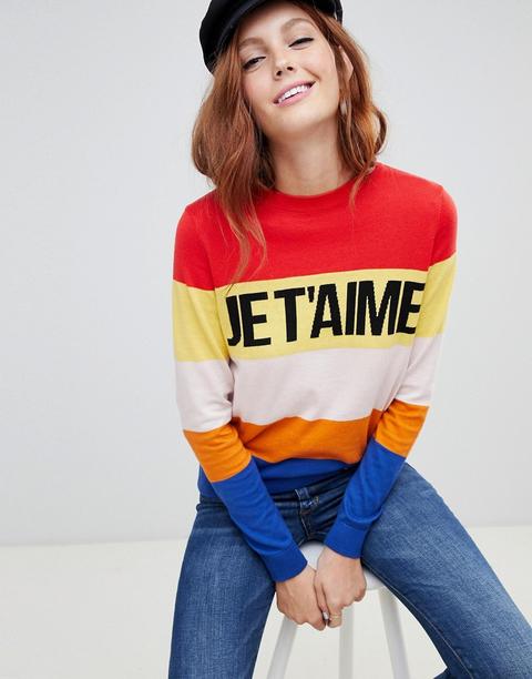 New Look - Maglione Con Scritta "je T'aime - Multicolore