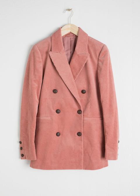 Double Breasted Corduroy Blazer