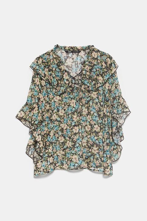 Blusa Estampada Volantes