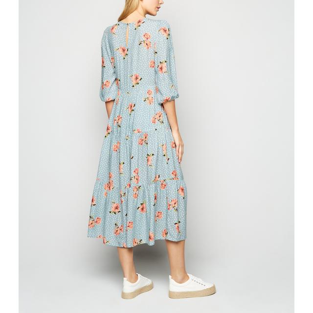 new look blue spot dress