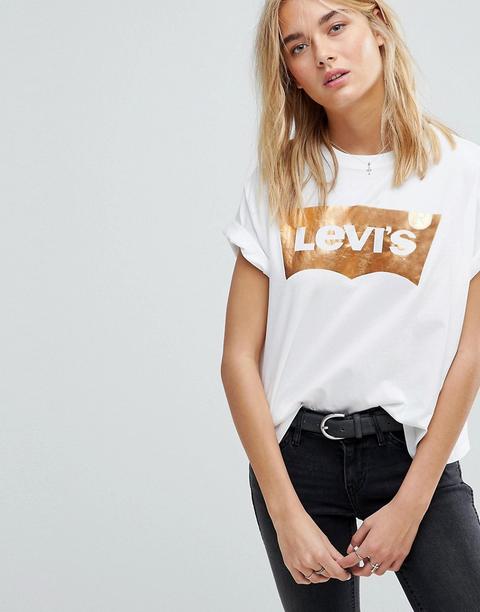 Camiseta Con Manga De Murciélago Y Diseño Metalizado De Levi's