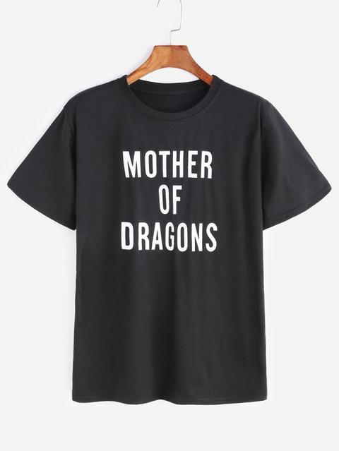 Camiseta Con Estampado De Slogan - Negro