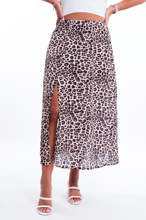 Comprar Falda Midi Leopardo Online