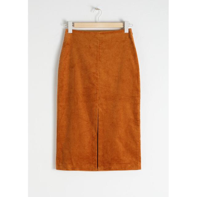 orange skirt corduroy