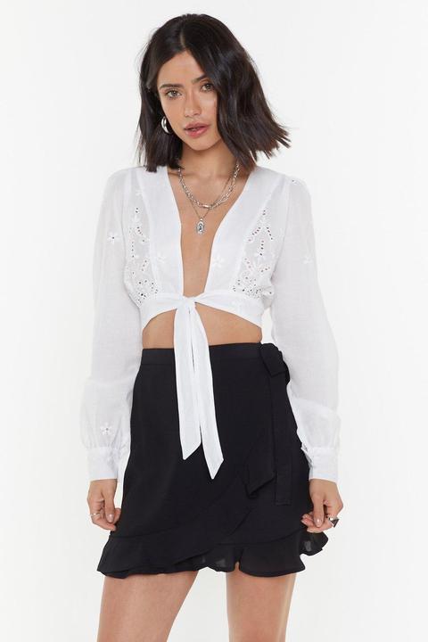 Womens Where's The Summer Wrap Ruffle Mini Skirt