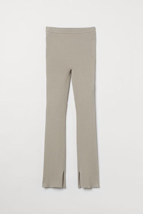 Rib-knit Trousers - Grey