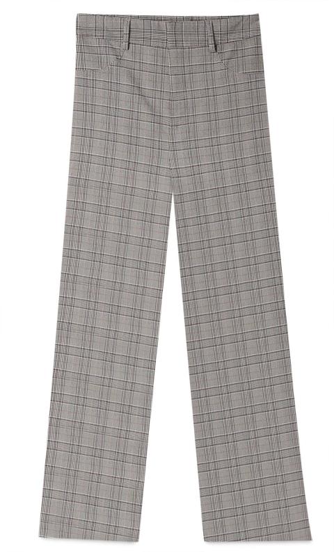 Checked Cropped Flare Trousers