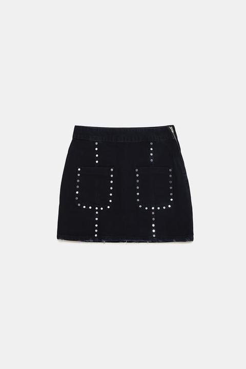 Mini Skirt Zw Premium Rocky Shadow Black Studs