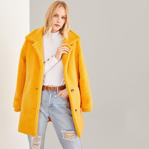 Cappotto In Lana Con Tasca Frontale