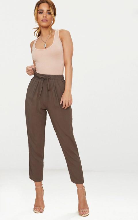 Petite Khaki Casual Trousers