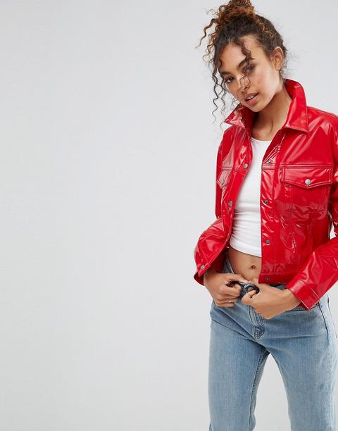 Chaqueta De Vinilo Rojo De Asos